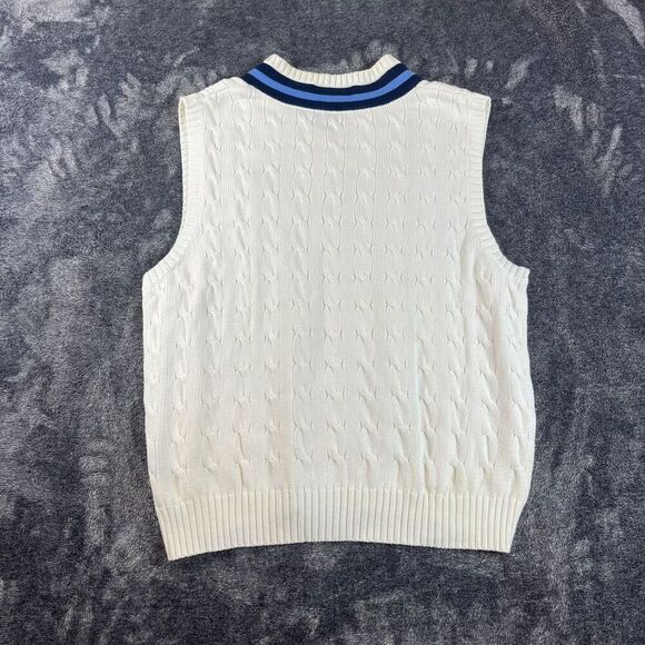 Vtg Polo Ralph Lauren Cricket Cable Knit Sweater Vest Tennis Logo Sleeveless XL - Picture 10 of 12